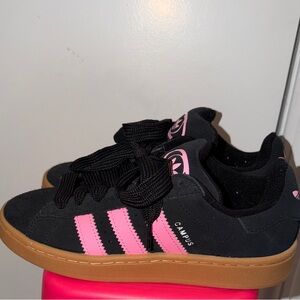 Adidas Campus Black and Pink Shoes